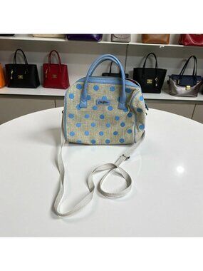 CATH KIDSTON Blue Polka Dot Crossbody Satchel Bag